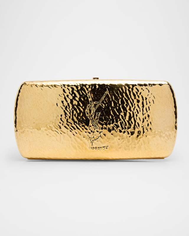 Martele YSL Clutch Bag in Hammered Metal